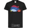 Kids T-shirt Whale and crab pirates black фото