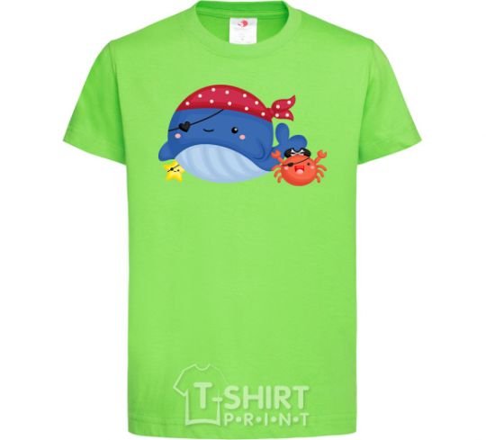 Kids T-shirt Whale and crab pirates orchid-green фото