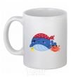 Ceramic mug Whale and crab pirates White фото