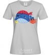 Women's T-shirt Whale and crab pirates grey фото