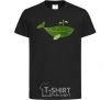 Kids T-shirt A whale of a leaf black фото