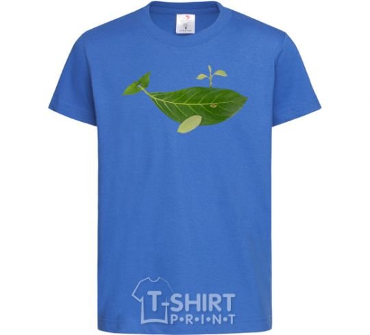 Kids T-shirt A whale of a leaf royal-blue фото