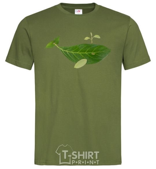 Men's T-Shirt A whale of a leaf millennial-khaki фото