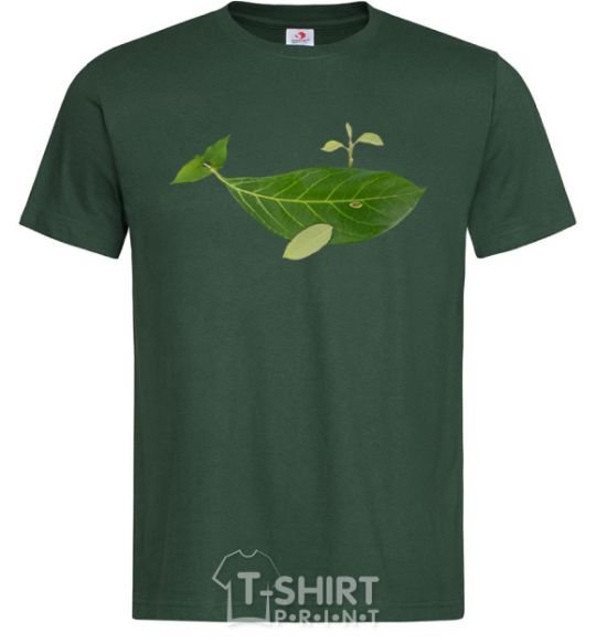 Мужская футболка Кит из листиков Темно-зеленый фото