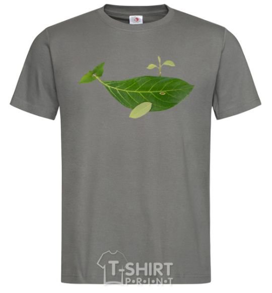 Men's T-Shirt A whale of a leaf dark-grey фото