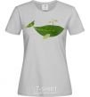 Women's T-shirt A whale of a leaf grey фото