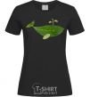 Women's T-shirt A whale of a leaf black фото