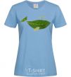 Women's T-shirt A whale of a leaf sky-blue фото