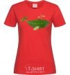 Женская футболка Кит из листиков Красный фото