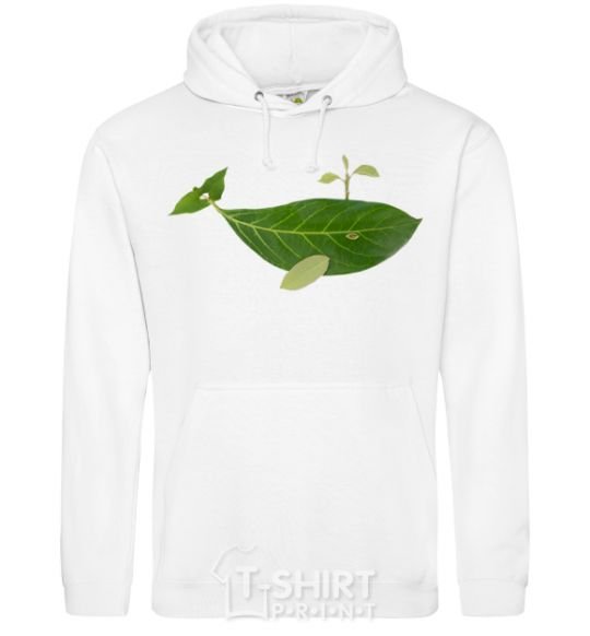 Men`s hoodie A whale of a leaf White фото