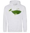 Men`s hoodie A whale of a leaf sport-grey фото