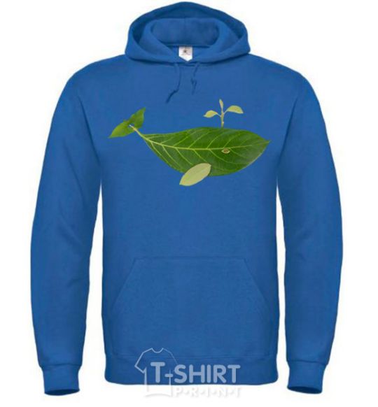 Men`s hoodie A whale of a leaf royal фото