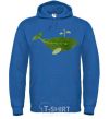 Men`s hoodie A whale of a leaf royal фото