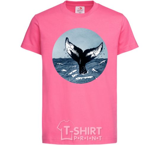 Kids T-shirt Whale tail circle heliconia фото