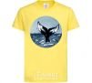 Kids T-shirt Whale tail circle cornsilk фото