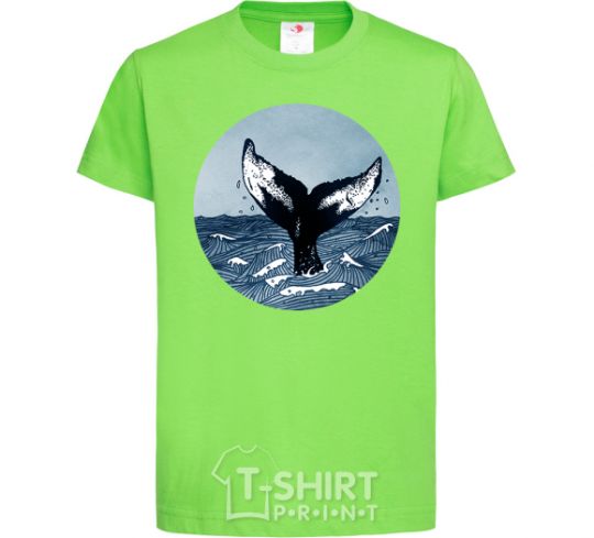 Kids T-shirt Whale tail circle orchid-green фото