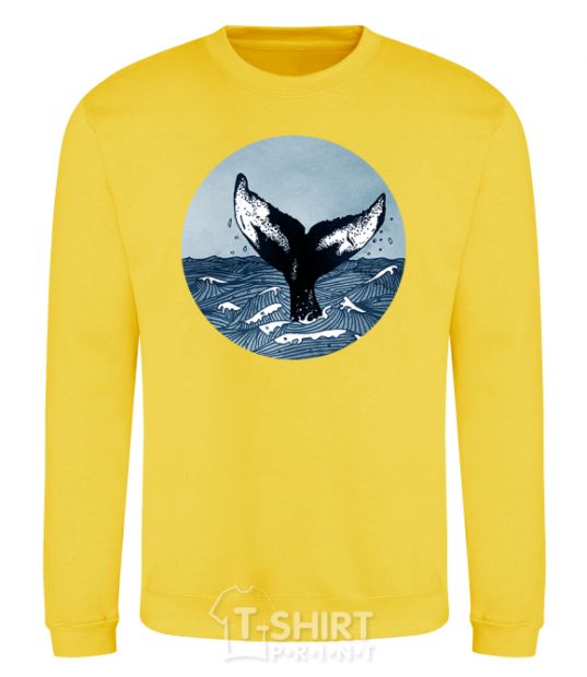 Sweatshirt Whale tail circle yellow фото