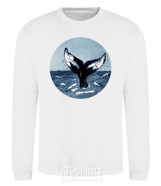 Свитшот Хвост кита круг Белый фото