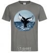 Men's T-Shirt Whale tail circle dark-grey фото