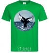 Men's T-Shirt Whale tail circle kelly-green фото