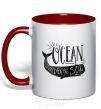 Mug with a colored handle Under the sea red фото