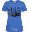 Women's T-shirt Under the sea royal-blue фото