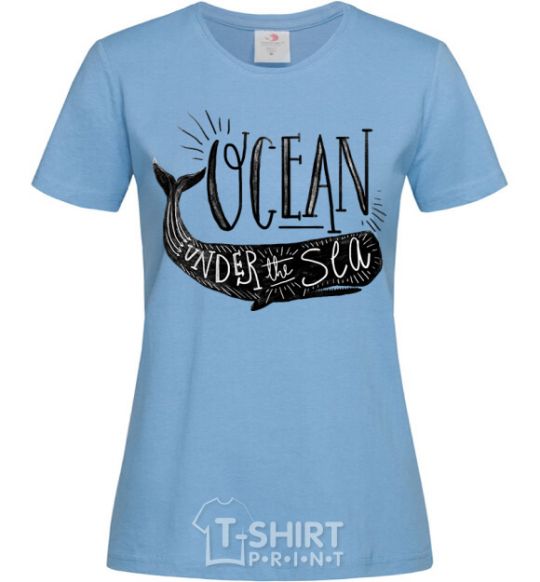 Women's T-shirt Under the sea sky-blue фото