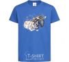 Kids T-shirt Zebra spray paint royal-blue фото