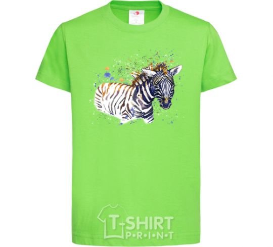 Kids T-shirt Zebra spray paint orchid-green фото