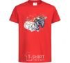 Kids T-shirt Zebra spray paint red фото