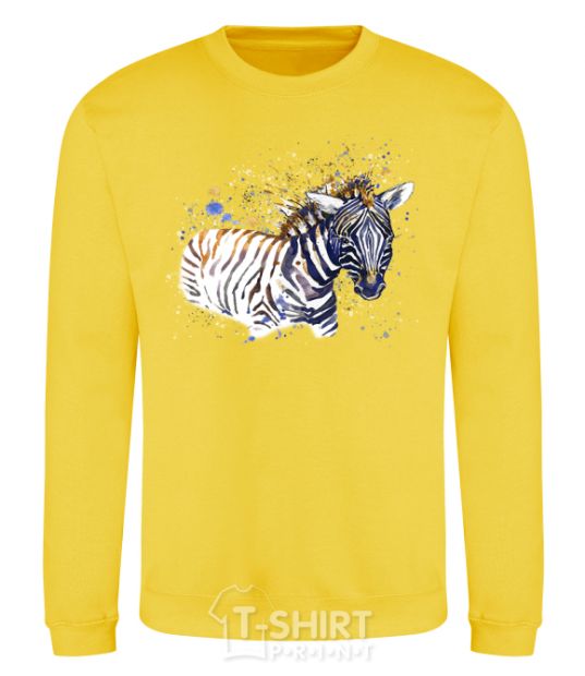 Sweatshirt Zebra spray paint yellow фото