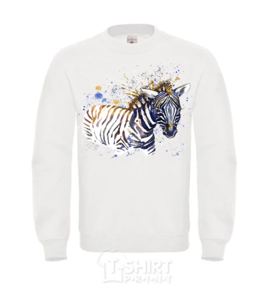 Sweatshirt Zebra spray paint White фото