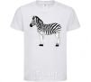 Kids T-shirt Zebra with black outline White фото