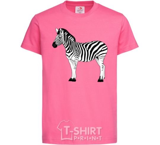 Kids T-shirt Zebra with black outline heliconia фото