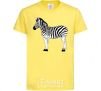 Kids T-shirt Zebra with black outline cornsilk фото