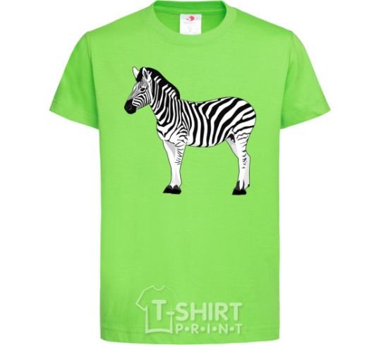 Kids T-shirt Zebra with black outline orchid-green фото