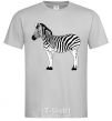 Men's T-Shirt Zebra with black outline grey фото