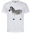 Men's T-Shirt Zebra with black outline White фото
