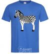 Men's T-Shirt Zebra with black outline royal-blue фото