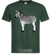 Men's T-Shirt Zebra with black outline bottle-green фото