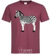 Men's T-Shirt Zebra with black outline burgundy фото
