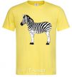Men's T-Shirt Zebra with black outline cornsilk фото