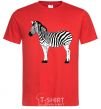 Men's T-Shirt Zebra with black outline red фото