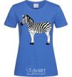Women's T-shirt Zebra with black outline royal-blue фото