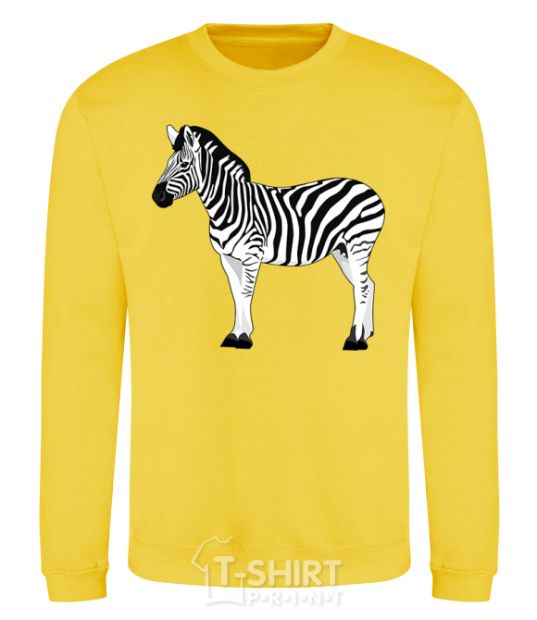 Sweatshirt Zebra with black outline yellow фото