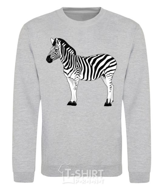 Sweatshirt Zebra with black outline sport-grey фото