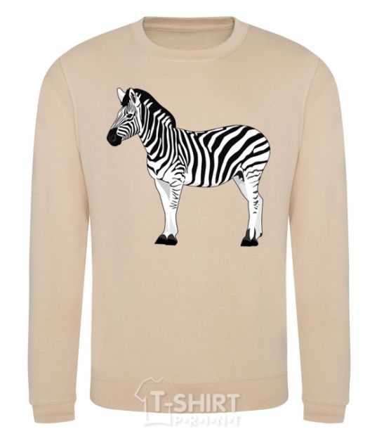 Sweatshirt Zebra with black outline sand фото