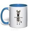 Mug with a colored handle Zebra hugs royal-blue фото