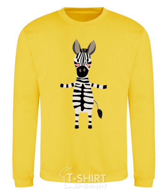 Sweatshirt Zebra hugs yellow фото