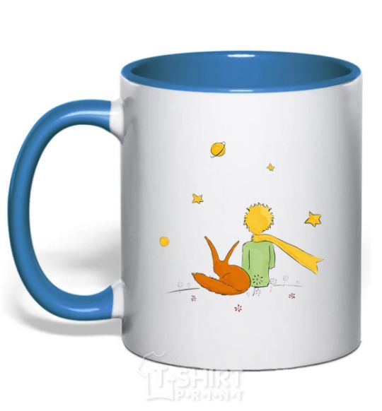 Mug with a colored handle The Little Prince royal-blue фото